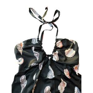 Show Me Your Mumu Milos Maxi Dress Black Shell Print Lux Satin NWT | Size XXL